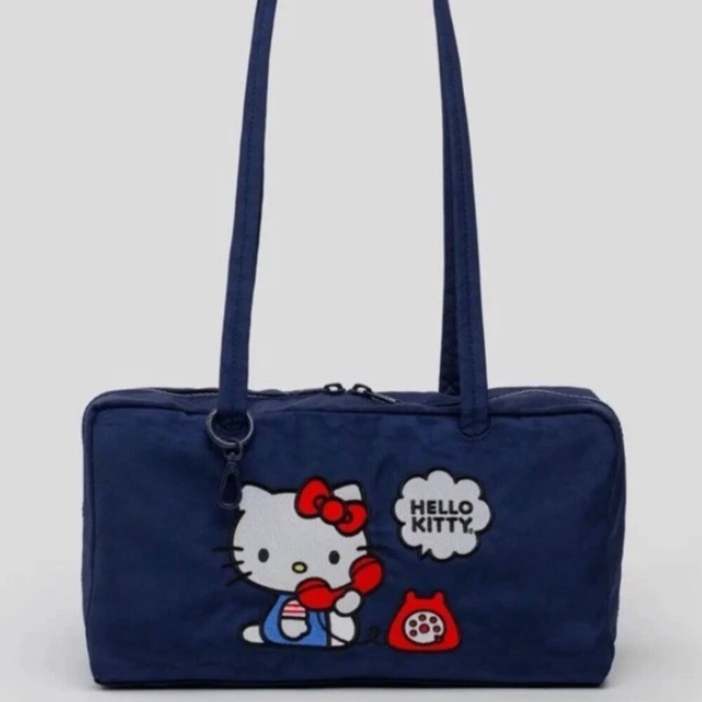 BAGGU X Hello Kitty Navy Blue Bowler Shoulder Nylon Bag